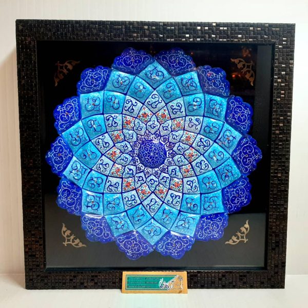 بشقاب میناکاری با قاب