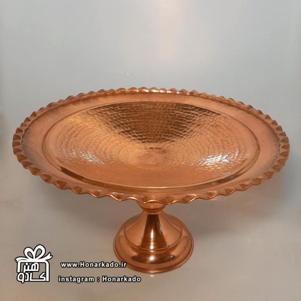 شیرینی خوری چکشی مسی پایه دار 32سانتیمتر