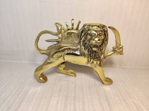 مجسمه شیروخورشید برنجی 13سانتیمتر 