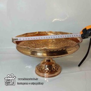 میوه پایه دار دیبا قلم 28 سانتیمتر| خرید میوه خوری مسی جدید