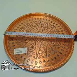 سینی مس طرحدار قرمز زنجان 29سانتیمتر