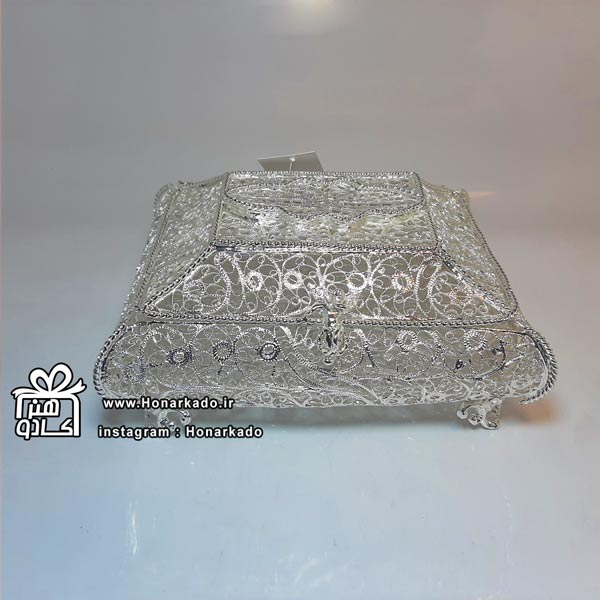 جعبه قرآن ملیله نقره 13*17سانت