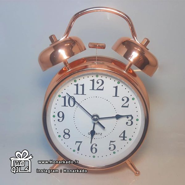 ساعت رومیزی رنگ مس زنگدار 15 سانت
