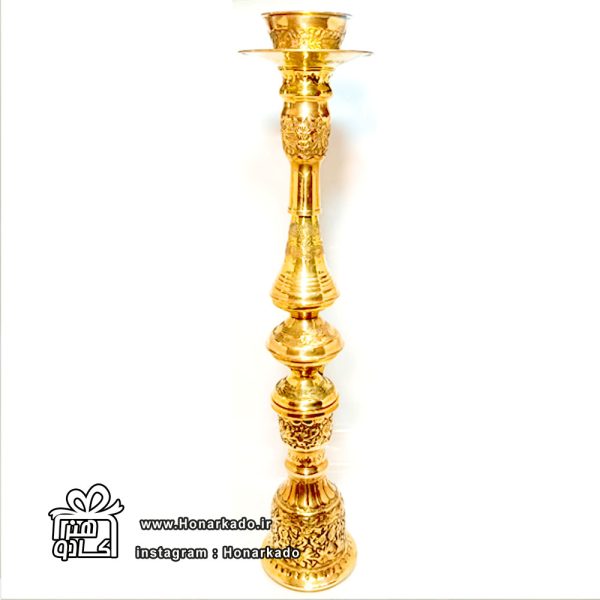 قلیان برنجی قلم گل و مرغ 59سانت