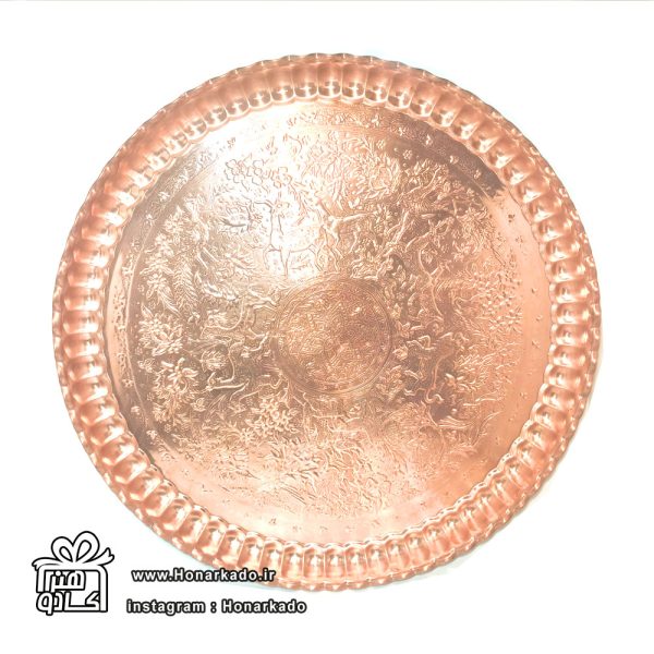 سینی مس گرد طرحدار قرمز 57سانتی-سایز6